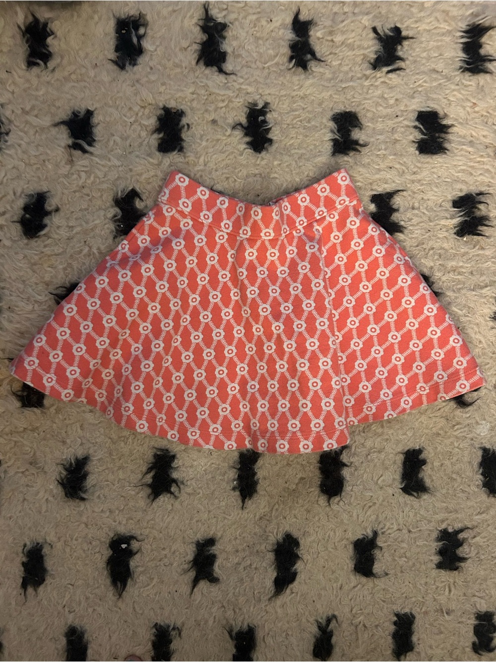 Janie and Jack Coral and White Printed Flared Skirt